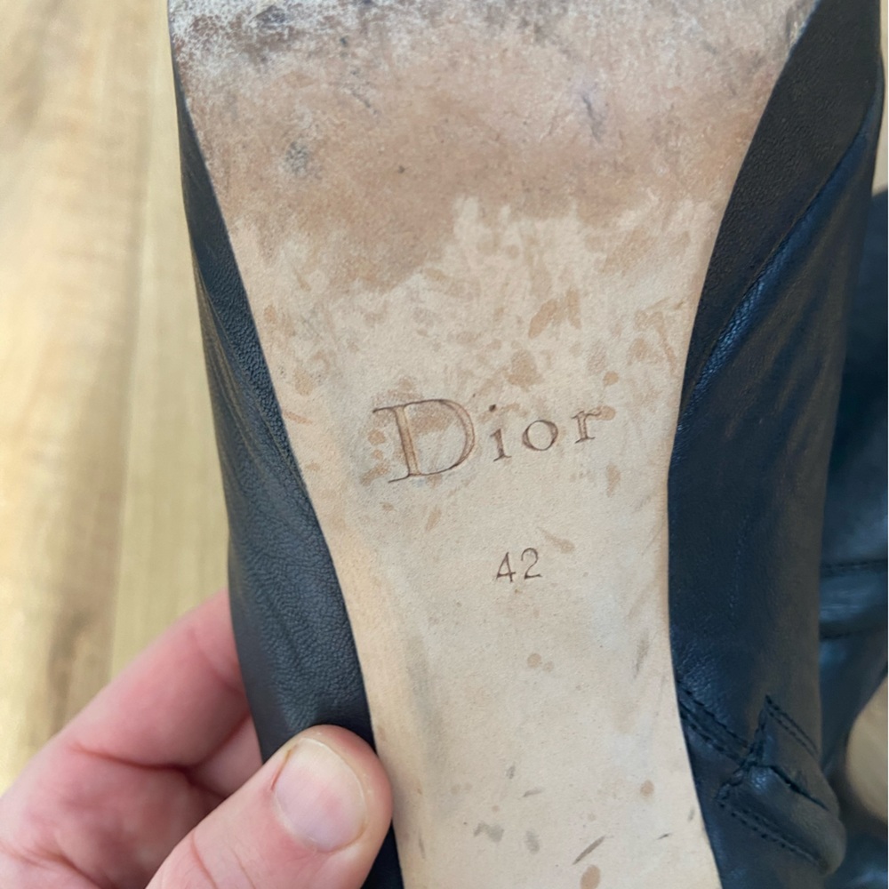 Christian Dior Black Leather Platform Ankle Booties | EU 42 (US 10) | Authentic - Picture 7 of 10